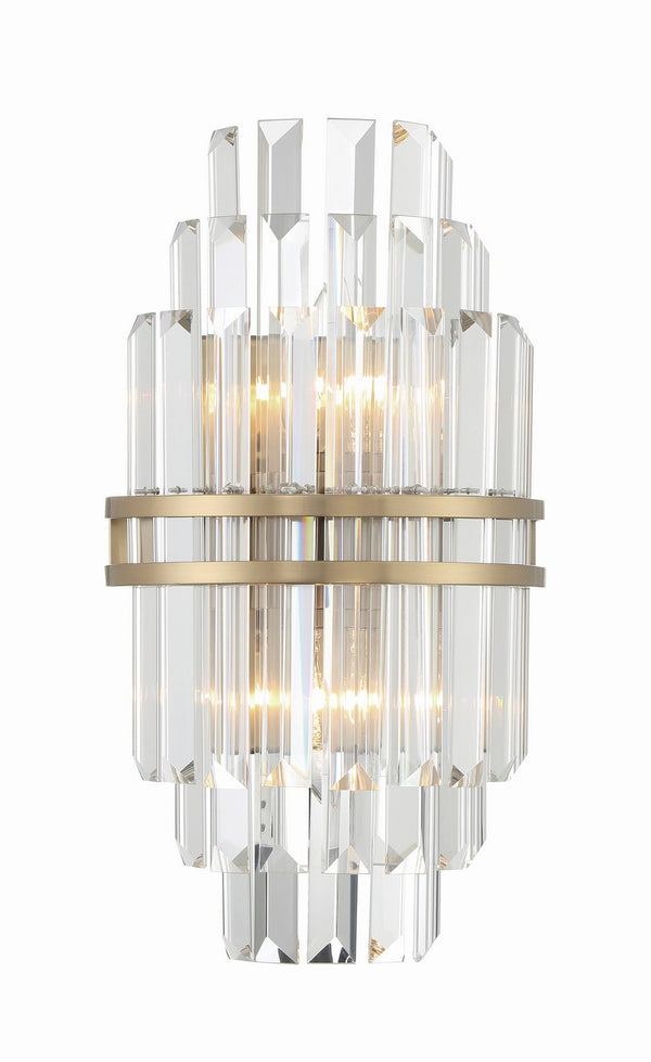 Crystorama - HAY-1402-AG - Two Light Wall Sconce - Hayes - Aged Brass from Lighting & Bulbs Unlimited in Charlotte, NC