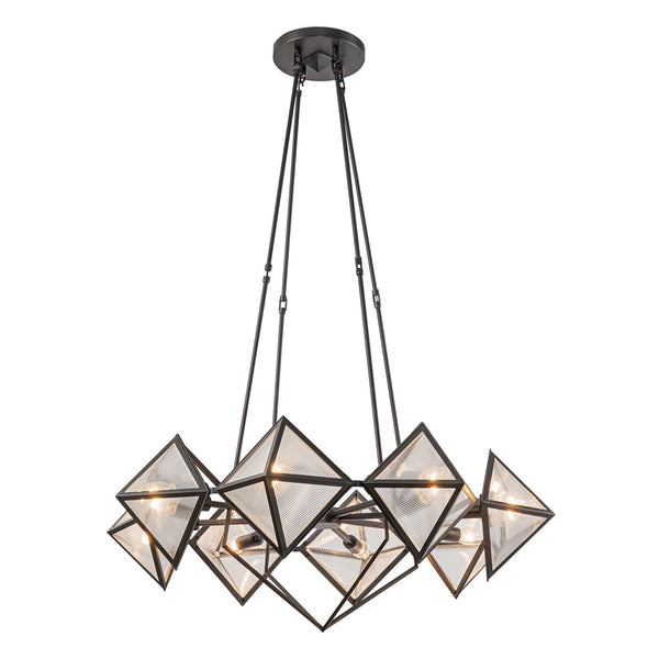 Alora - CH332830UBCR - Eight Light Chandelier - Cairo - Urban Bronze/Clear Ribbed Glass from Lighting & Bulbs Unlimited in Charlotte, NC