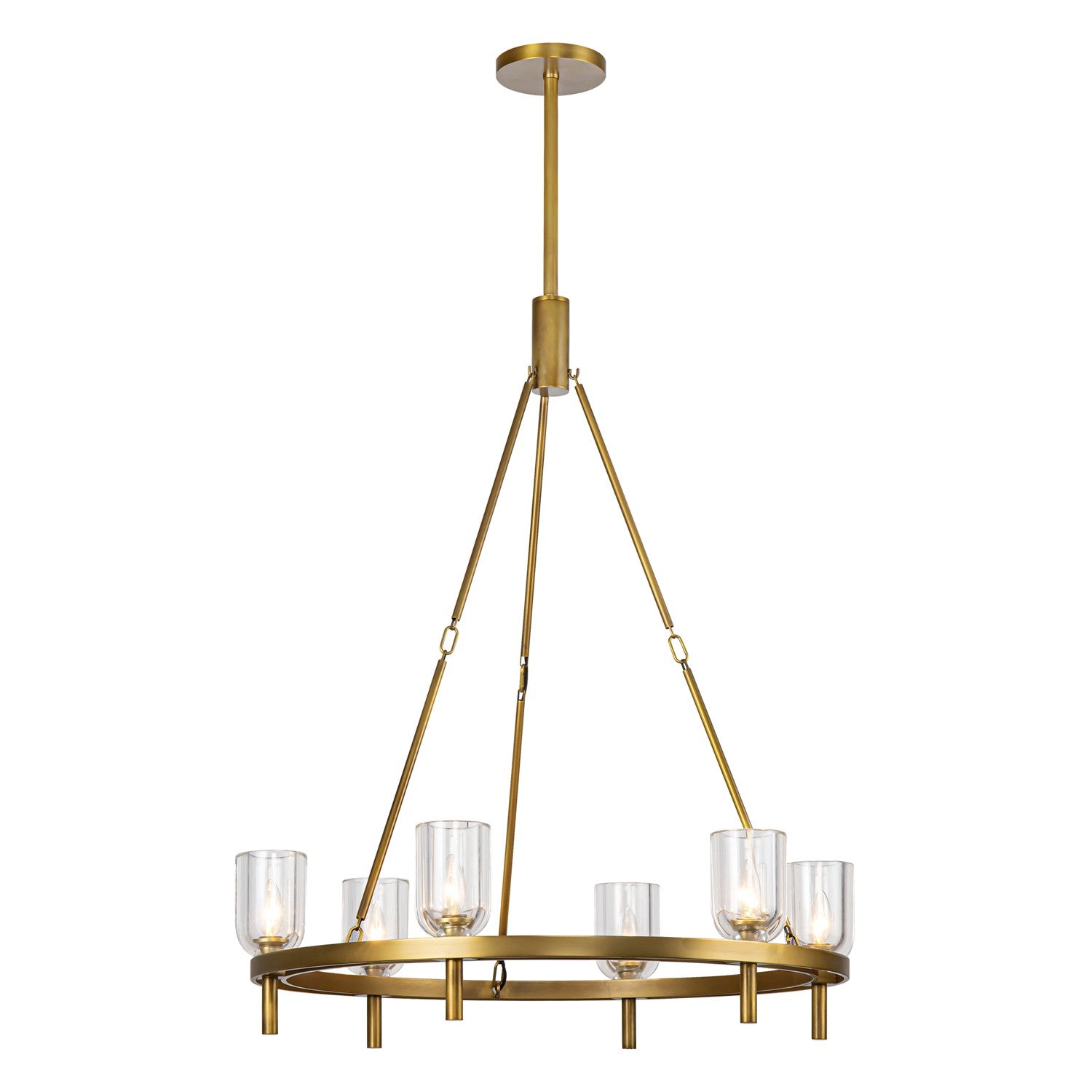 Alora - CH338632VBCC - Six Light Chandelier - Lucian - Vintage Brass/Clear Crystal from Lighting & Bulbs Unlimited in Charlotte, NC