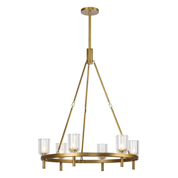 Alora - CH338632VBCC - Six Light Chandelier - Lucian - Vintage Brass/Clear Crystal from Lighting & Bulbs Unlimited in Charlotte, NC