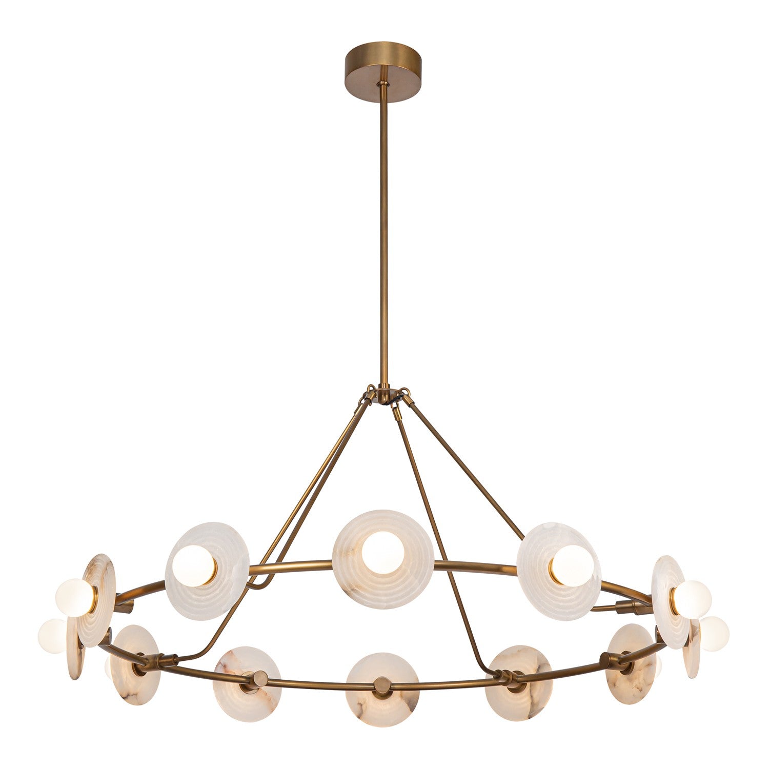 Alora - CH346046VBAR - LED Chandelier - Dahlia - Vintage Brass/Alabaster from Lighting & Bulbs Unlimited in Charlotte, NC
