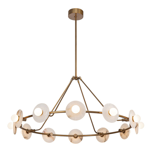 Alora - CH346046VBAR - LED Chandelier - Dahlia - Vintage Brass/Alabaster from Lighting & Bulbs Unlimited in Charlotte, NC