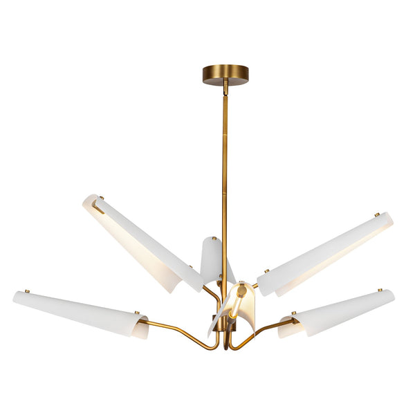 Alora - CH347646MWVB - LED Chandelier - Osorio - Matte White/Vintage Brass from Lighting & Bulbs Unlimited in Charlotte, NC