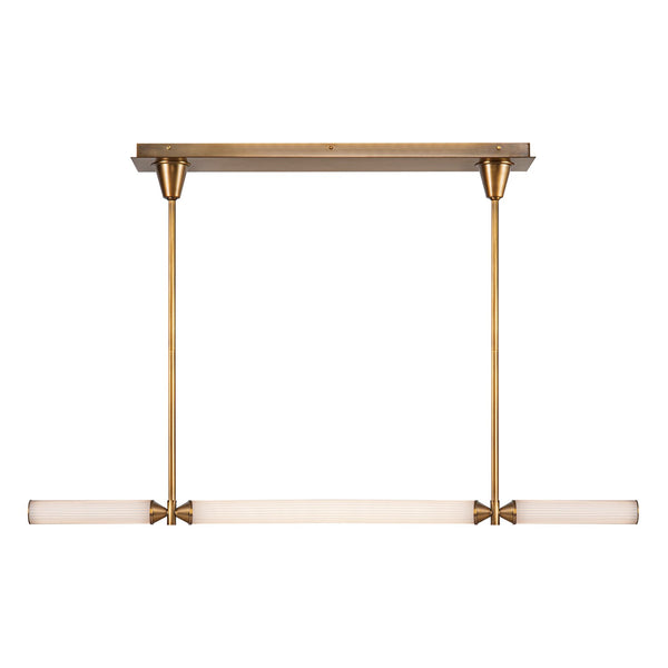 Alora - LP348148VBFR - LED Linear Pendant - Edwin - Vintage Brass/Frosted Ribbed Glass from Lighting & Bulbs Unlimited in Charlotte, NC