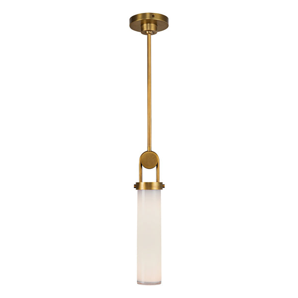 Alora - PD355015VBGO - One Light Pendant - Wynwood - Vintage Brass/Glossy Opal Glass from Lighting & Bulbs Unlimited in Charlotte, NC