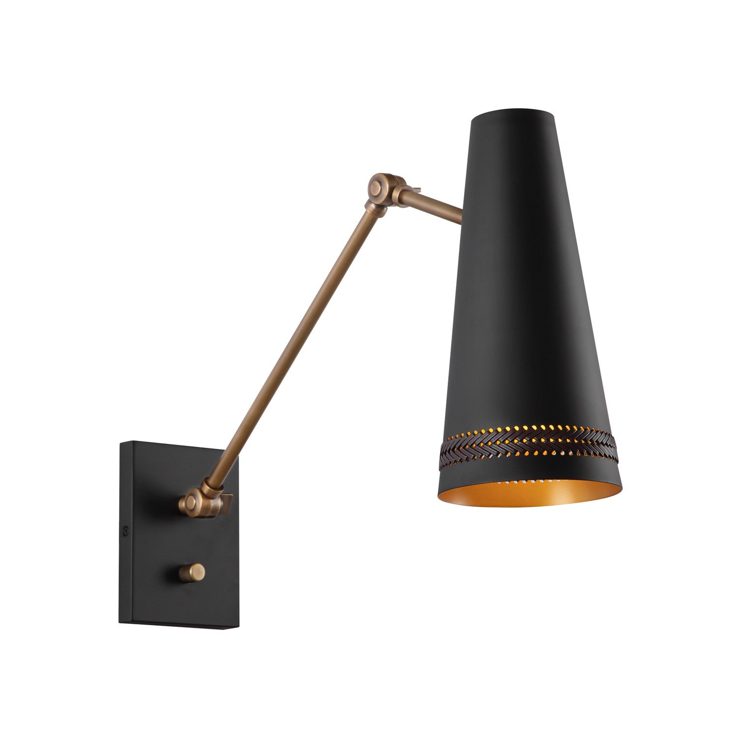 Alora - WV342105MBHL - One Light Wall Sconce - Brickell - Matte Black/Hazelnut Leather from Lighting & Bulbs Unlimited in Charlotte, NC