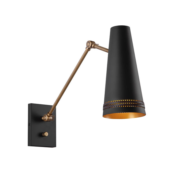 Alora - WV342105MBHL - One Light Wall Sconce - Brickell - Matte Black/Hazelnut Leather from Lighting & Bulbs Unlimited in Charlotte, NC