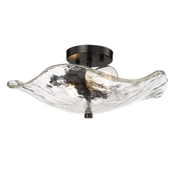 Golden - 1140-SF BLK-HWG - Two Light Semi-Flush Mount - Samara - Matte Black from Lighting & Bulbs Unlimited in Charlotte, NC