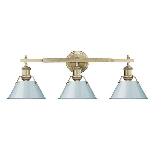 Golden - 3306-BA3 AB-SF - Three Light Bath Vanity - Orwell AB - Aged Brass from Lighting & Bulbs Unlimited in Charlotte, NC