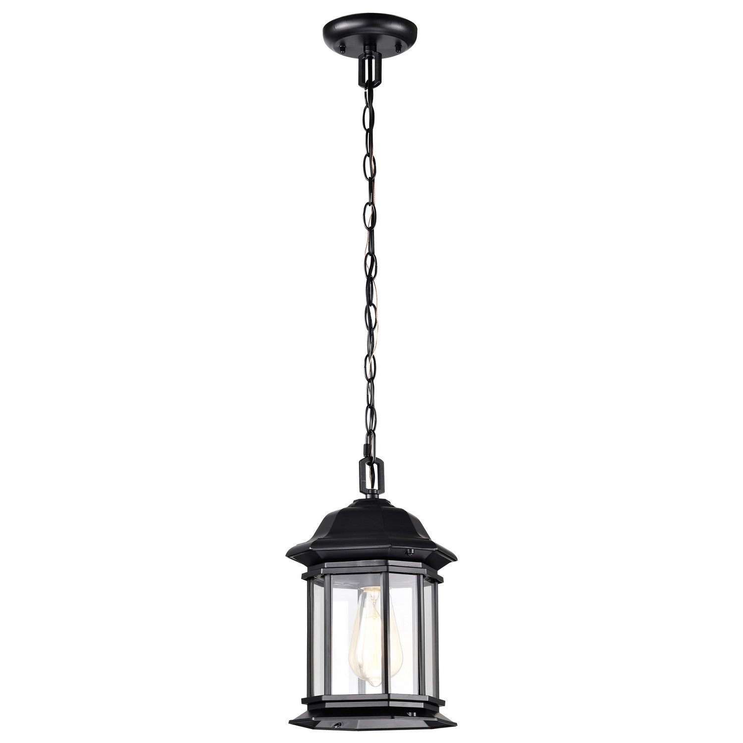 Nuvo Lighting - 60-6117 - One Light Outdoor Hanging Lantern - Hopkins - Matte Black from Lighting & Bulbs Unlimited in Charlotte, NC