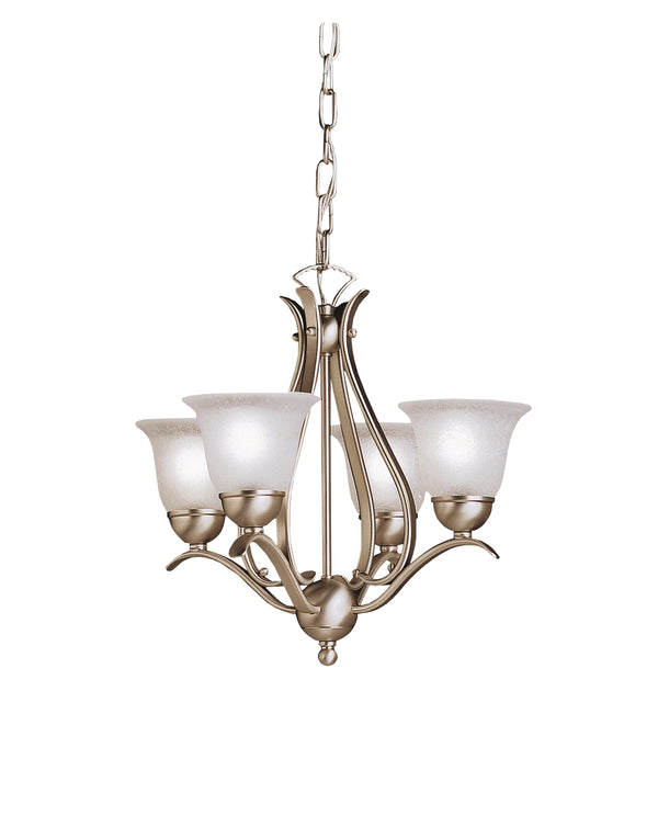 Kichler - 2019NI - Four Light Mini Chandelier - Dover - Brushed Nickel from Lighting & Bulbs Unlimited in Charlotte, NC