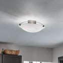 Three Light Semi Flush Mount from the No Family Collection in Brushed Nickel Finish by Kichler