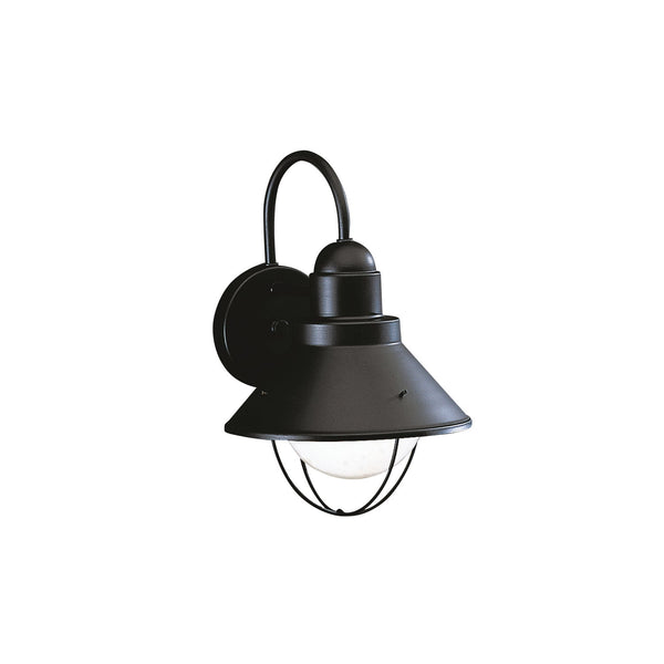 One Light Outdoor Wall Mount from the Seaside Collection in Black Finish by Kichler