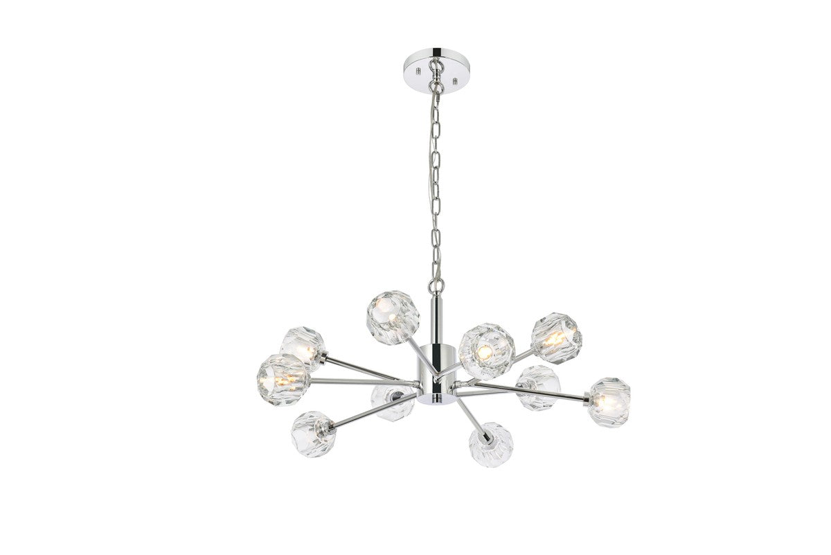 Elegant Lighting - 3509D29C - Ten Light Pendant - Graham - Chrome And Clear from Lighting & Bulbs Unlimited in Charlotte, NC