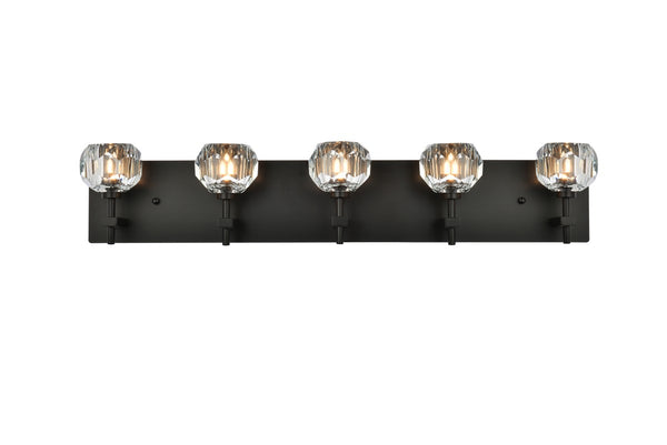Elegant Lighting - 3509W32BK - Five Light Wall Sconce - Graham - Black And Clear from Lighting & Bulbs Unlimited in Charlotte, NC