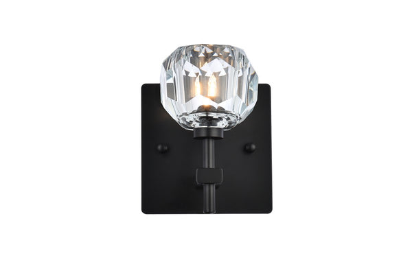 Elegant Lighting - 3509W6BK - One Light Wall Sconce - Graham - Black And Clear from Lighting & Bulbs Unlimited in Charlotte, NC