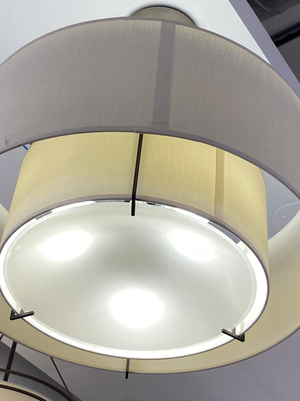 Exos Double Shade Pendant in Dark Smoke Finish by Hubbardton Forge (Clearance Display, Final Sale)