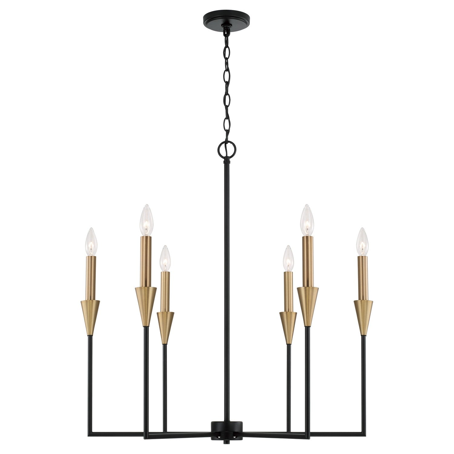 Capital Lighting - 451961AB - Six Light Chandelier - Avant - Aged Brass and Black from Lighting & Bulbs Unlimited in Charlotte, NC