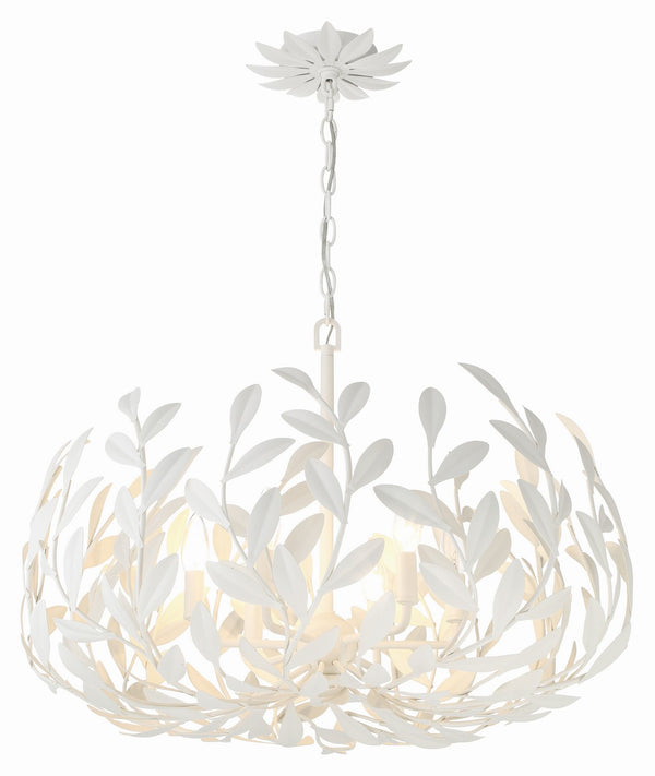 Crystorama - 533-MT - Six Light Chandelier - Broche - Matte White from Lighting & Bulbs Unlimited in Charlotte, NC