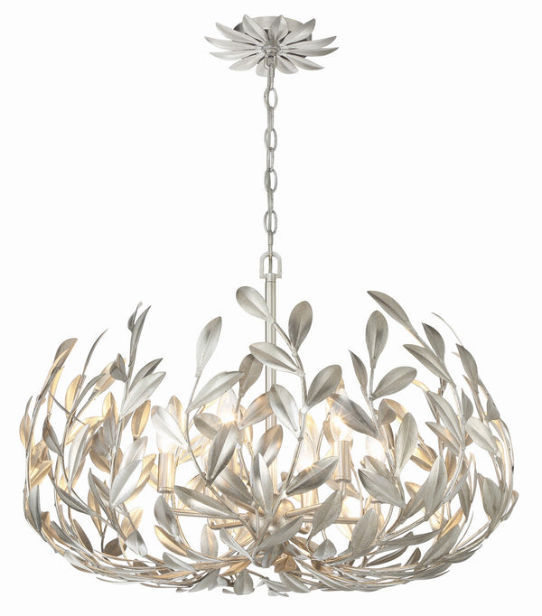 Crystorama - 533-SA - Six Light Chandelier - Broche - Antique Silver from Lighting & Bulbs Unlimited in Charlotte, NC