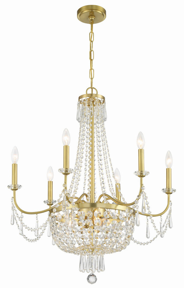Crystorama - HWD-7709-AG - Nine Light Chandelier - Haywood - Aged Brass from Lighting & Bulbs Unlimited in Charlotte, NC