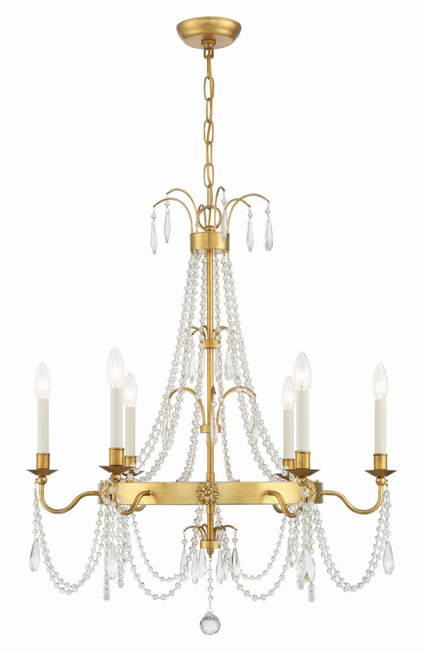 Crystorama - MAI-18606-GA - Six Light Chandelier - Maizey - Antique Gold from Lighting & Bulbs Unlimited in Charlotte, NC