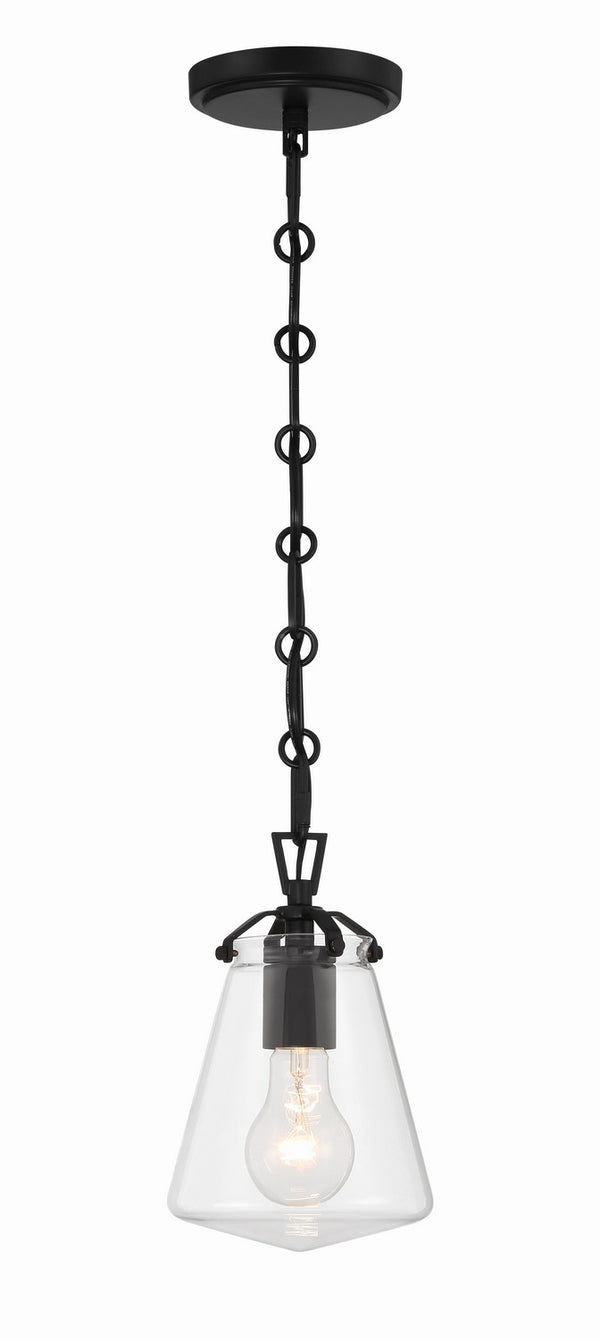 Crystorama - VSS-7002-MK - One Light Mini Pendant - Voss - Matte Black from Lighting & Bulbs Unlimited in Charlotte, NC