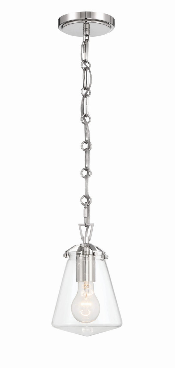 Crystorama - VSS-7002-PN - One Light Mini Pendant - Voss - Polished Nickel from Lighting & Bulbs Unlimited in Charlotte, NC