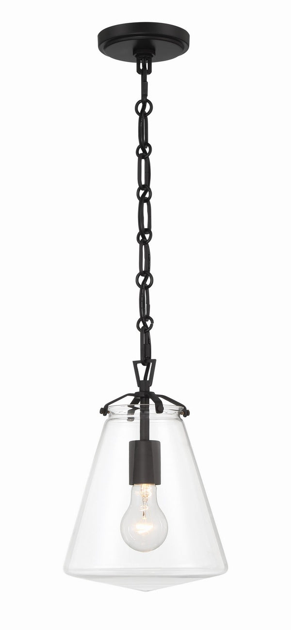 Crystorama - VSS-7003-MK - One Light Mini Pendant - Voss - Matte Black from Lighting & Bulbs Unlimited in Charlotte, NC