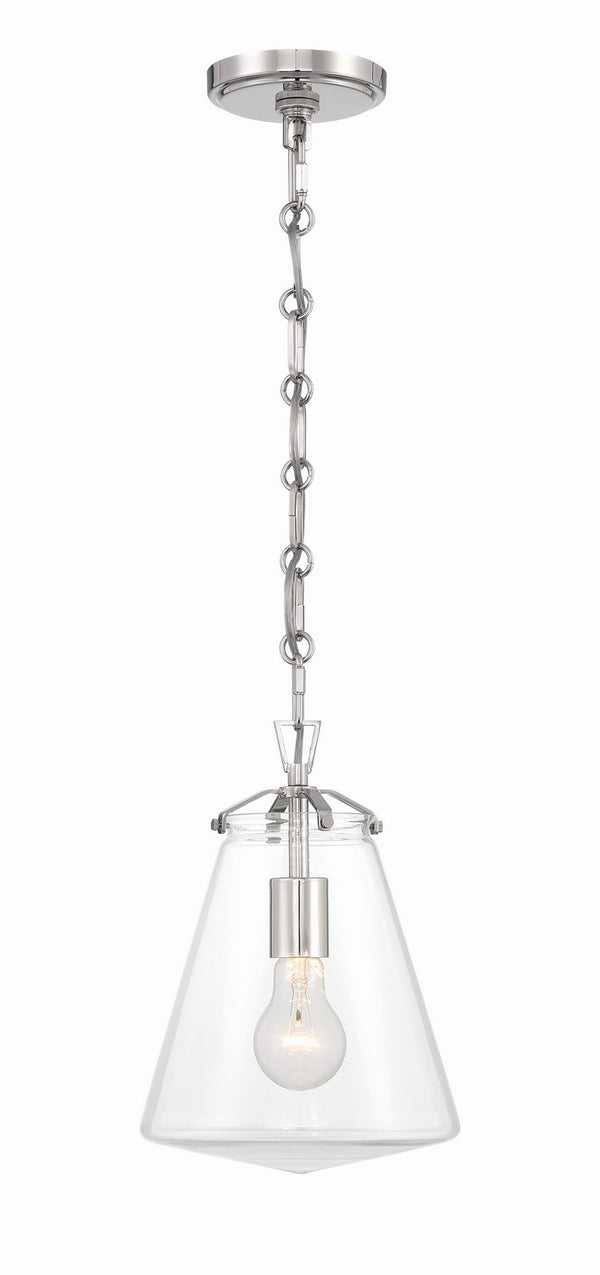 Crystorama - VSS-7003-PN - One Light Mini Pendant - Voss - Polished Nickel from Lighting & Bulbs Unlimited in Charlotte, NC