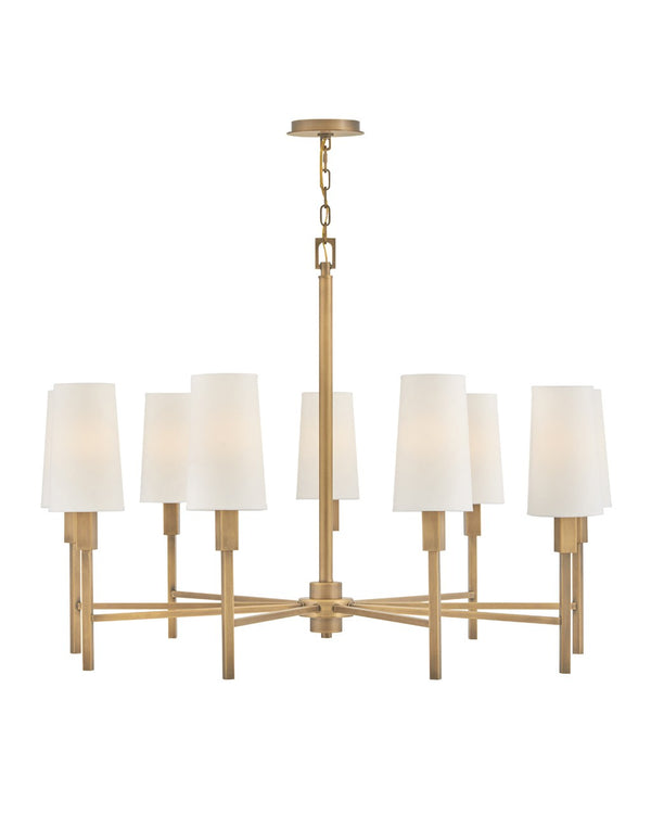 Hinkley - 46456HB - LED Chandelier - Fenwick - Heritage Brass from Lighting & Bulbs Unlimited in Charlotte, NC