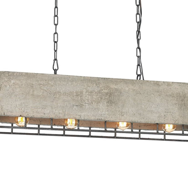 Four Light Linear Chandelier from the Brocca Collection in Silverdust Iron Finish by ELK Home (Clearance Display, Final Sale)