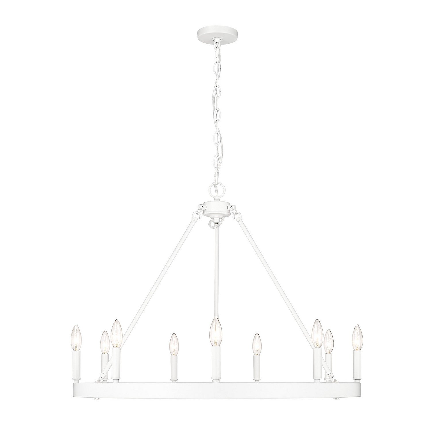 Golden - 1017-9 WHT - Nine Light Chandelier - Alastair WHT - Matte White from Lighting & Bulbs Unlimited in Charlotte, NC