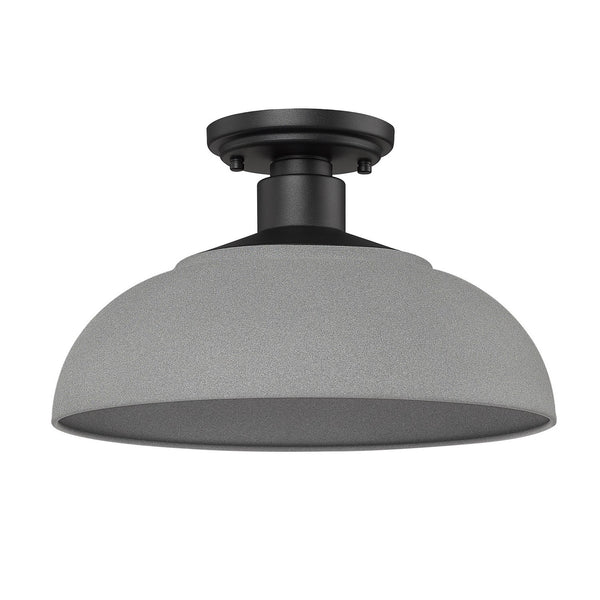 Golden - 2866-OSF NB-NG - One Light Outdoor Semi-Flush Mount - Levitt - Natural Black from Lighting & Bulbs Unlimited in Charlotte, NC