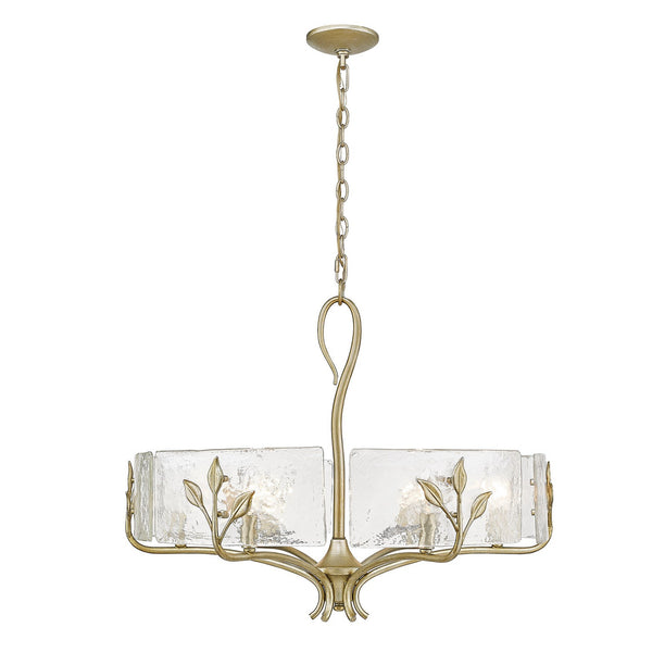 Golden - 3160-6 WG-HWG - Six Light Chandelier - Calla WG - White Gold from Lighting & Bulbs Unlimited in Charlotte, NC