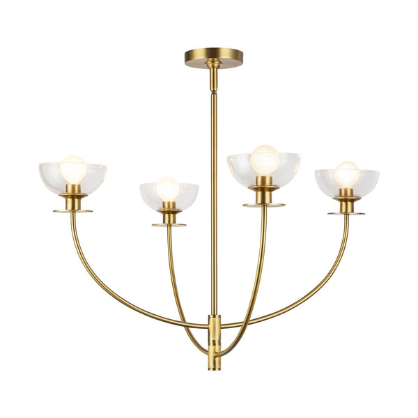 Alora - CH515226BGCL - Four Light Chandelier - Sylvia - Brushed Gold/Clear Glass from Lighting & Bulbs Unlimited in Charlotte, NC