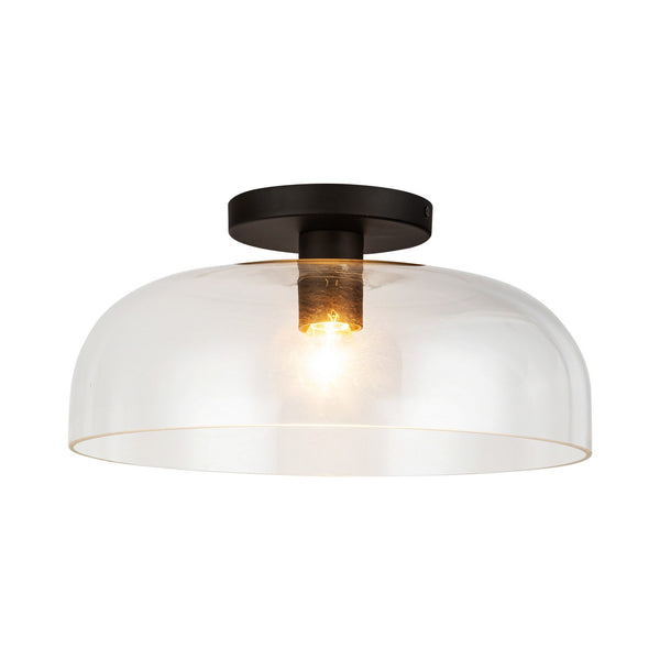 Alora - SF515712MBCL - One Light Semi-Flush Mount - Sylvia - Matte Black/Clear Glass from Lighting & Bulbs Unlimited in Charlotte, NC