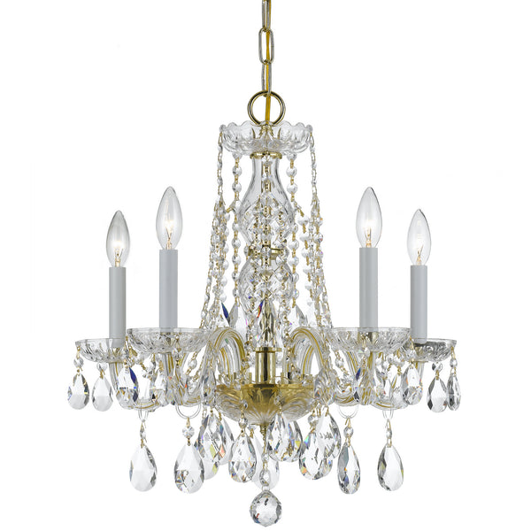 Crystorama - 1061-PB-CL-MWP - Five Light Mini Chandelier - Traditional Crystal - Polished Brass from Lighting & Bulbs Unlimited in Charlotte, NC