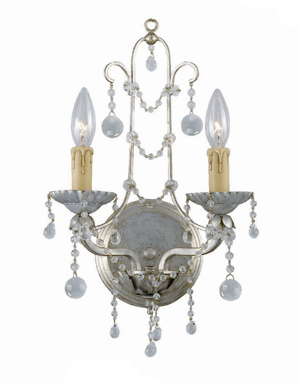 Crystorama - 4612-SL - Two Light Wall Mount - Paris Market - Silver Leaf from Lighting & Bulbs Unlimited in Charlotte, NC