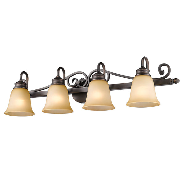 Golden - 4074-4 RBZ - Four Light Bath Vanity - Belle Meade - Rubbed Bronze from Lighting & Bulbs Unlimited in Charlotte, NC