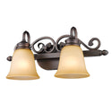 Two Light Bath Vanity from the Belle Meade Collection in Rubbed Bronze Finish by Golden