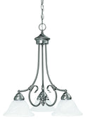 Three Light Chandelier from the Hometown Collection in Matte Nickel Finish by Capital Lighting