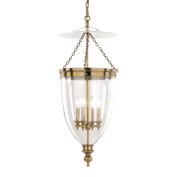 Hudson Valley - 143-AGB - Four Light Pendant - Hanover - Aged Brass from Lighting & Bulbs Unlimited in Charlotte, NC