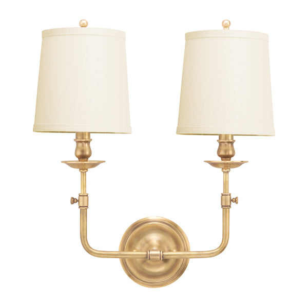 Hudson Valley - 172-AGB - Two Light Wall Sconce - Logan - Aged Brass from Lighting & Bulbs Unlimited in Charlotte, NC