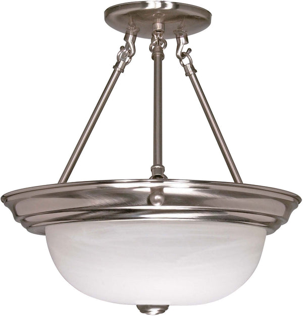 Nuvo Lighting - 60-202 - Three Light Semi Flush Mount - Brushed Nickel from Lighting & Bulbs Unlimited in Charlotte, NC