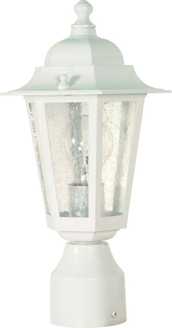 Nuvo Lighting - 60-994 - One Light Post Lantern - Cornerstone - White from Lighting & Bulbs Unlimited in Charlotte, NC
