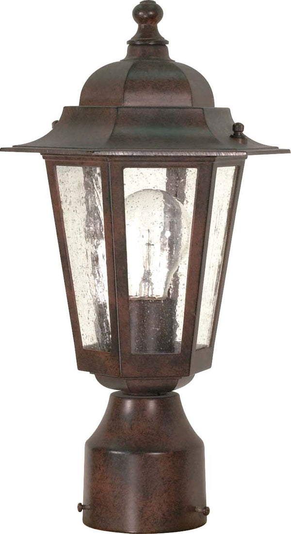 Nuvo Lighting - 60-995 - One Light Post Lantern - Cornerstone - Old Bronze from Lighting & Bulbs Unlimited in Charlotte, NC