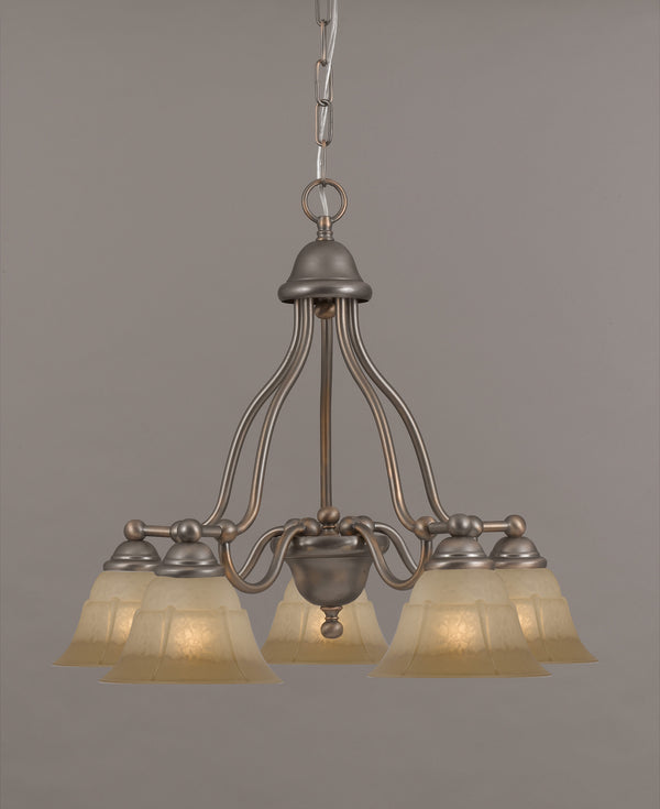Classic Lighting - 69625 ACP TCG - Five Light Chandelier - Providence - Antique Copper from Lighting & Bulbs Unlimited in Charlotte, NC