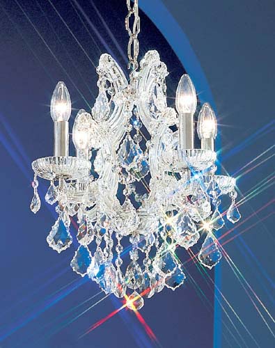 Classic Lighting - 8134 CH C - Four Light Mini Chandelier - Maria Theresa - Chrome from Lighting & Bulbs Unlimited in Charlotte, NC