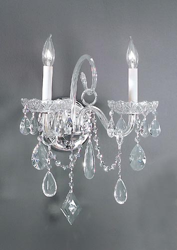 Classic Lighting - 8282 CH C - Two Light Chandelier - Prague - Chrome from Lighting & Bulbs Unlimited in Charlotte, NC